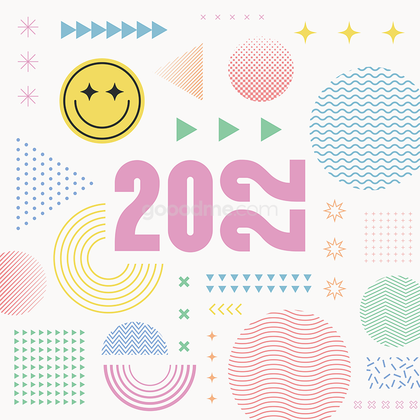 743 32款卡通趣味新年插画矢量素材贴纸