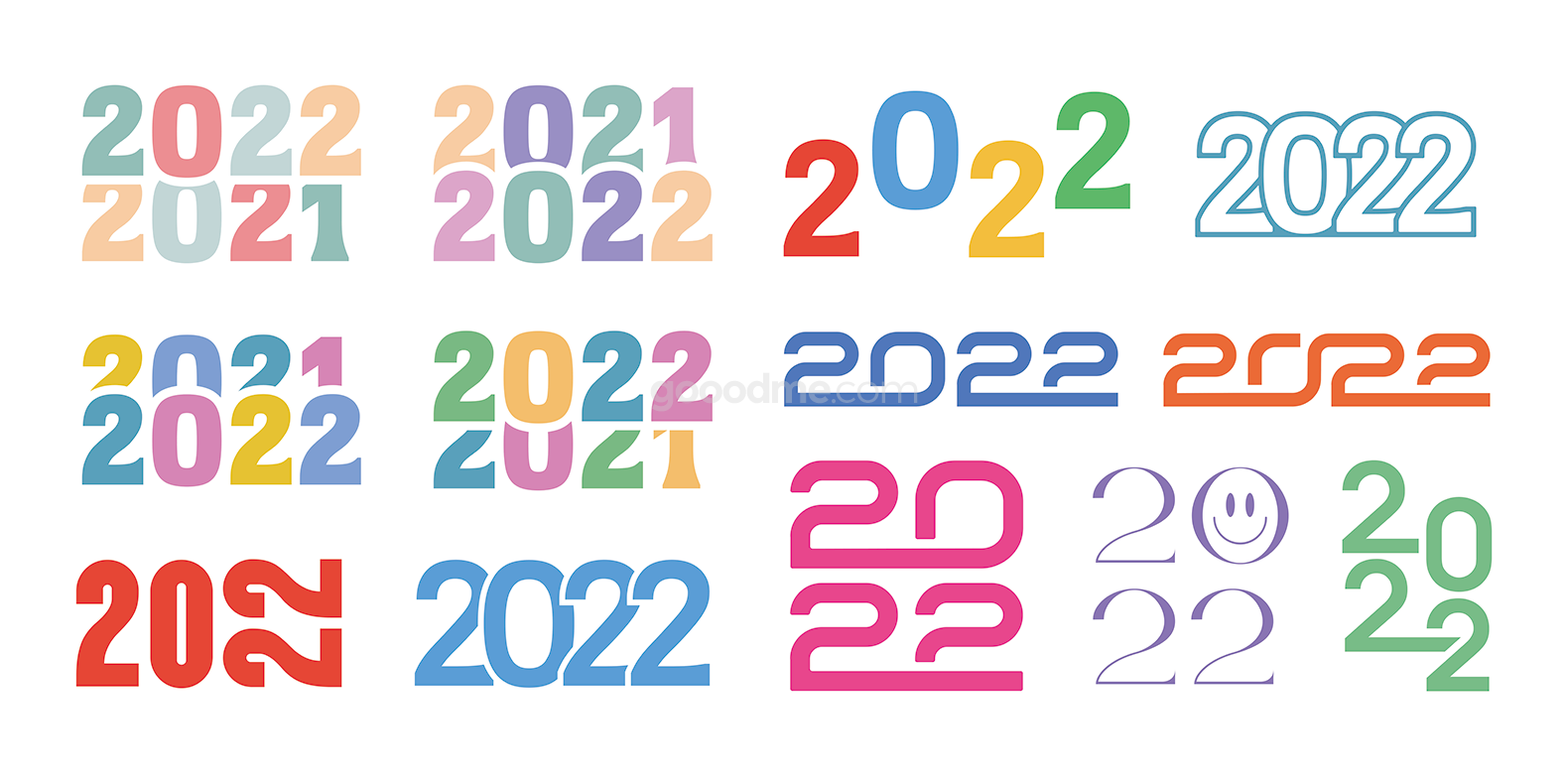 743 32款卡通趣味新年插画矢量素材贴纸