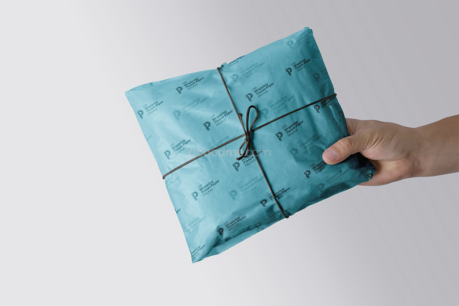 0257 可商用手持礼品复古包装样机 gift wrapping tissue paper mockup