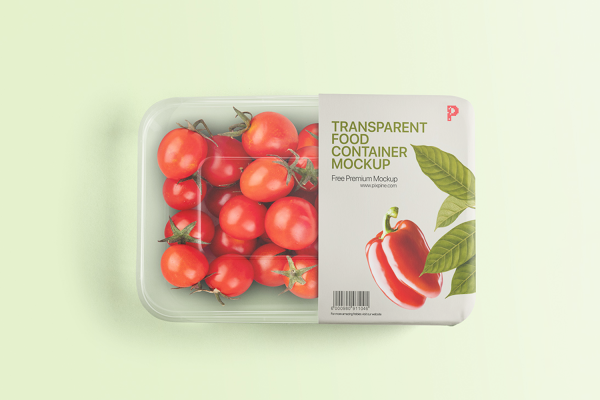 0268 可商用水果生鲜包装保鲜盒样机Ransparent Food Container Mockup