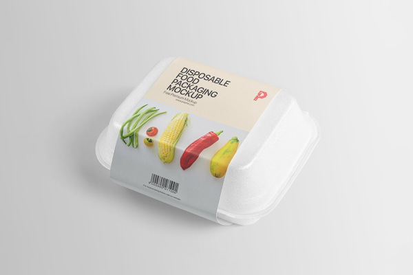 0275 可商用一次性外卖生鲜打包保温盒样机 disposable food packaging mockup