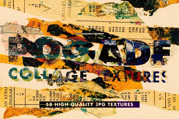 58款高清做旧褶皱污渍撕裂撕纸背景纹理图片素材 Pogade: 58 High Res Collage Textures