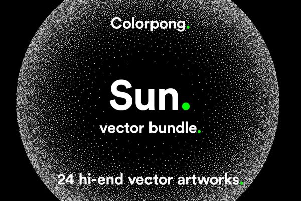 24款创意抽象未来科幻太阳粒子云科技背景AI矢量素材 Colorpong – Sun Vector Bundle