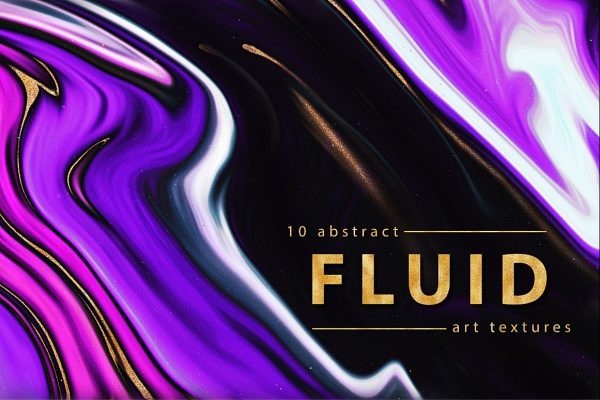 10款抽象奢华紫色金箔油漆流体纹理平面海报设计艺术背景图片素材 Abstract Fluid Art Paint Textures