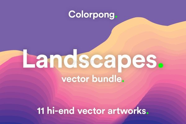 11款潮流抽象渐变热像仪等高线地形图矢量设计素材 Colorpong – Landscapes
