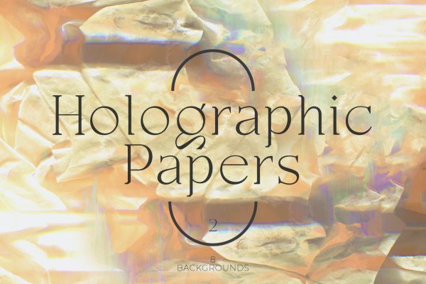 8款褶皱折叠全息纸张纹理背景图片设计素材 Holographic Papers Vol.2