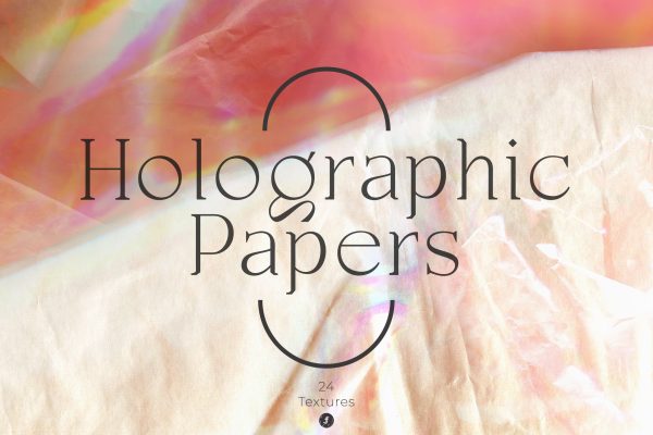 8款褶皱折叠全息纸张纹理背景图片设计素材 Holographic Papers Vol.1