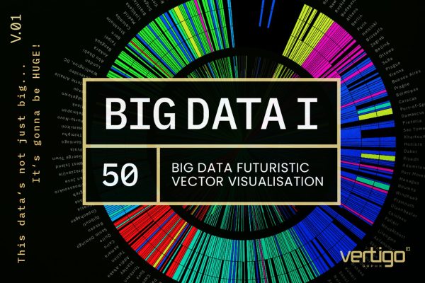 792 50款潮流抽象未来科幻科技大数据星球图形AI矢量背景图片设计素材 VertigoGrphx – Big Data V.01