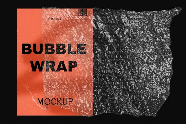806 12款潮流褶皱透明塑料气泡防震气垫膜包装Ps设计素材 Bubble Wrap Mockup Textures
