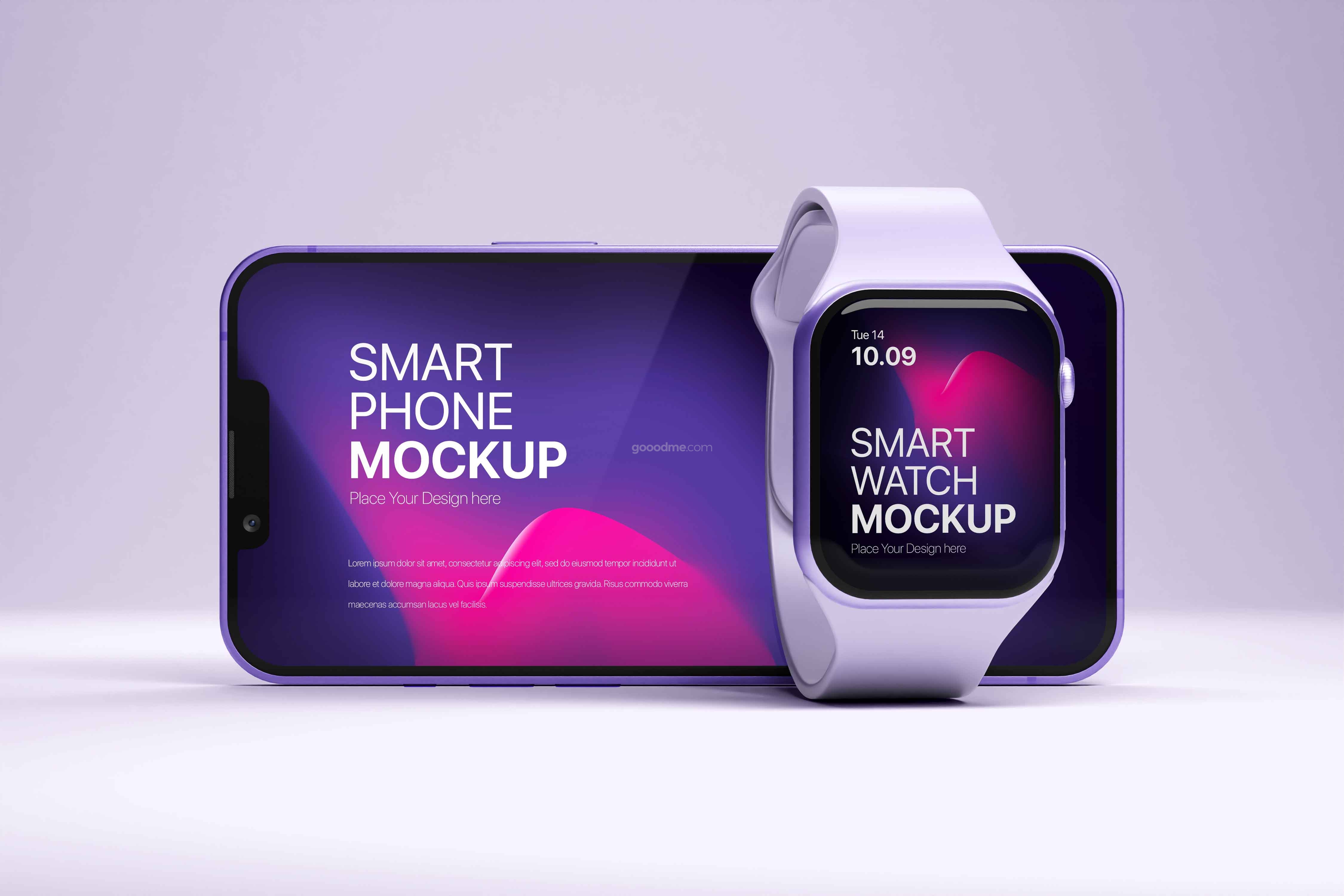 810 苹果Apple Watch 7代智能手表Ui界面设计贴图Ps样机素材展示模板 Smart Watch Mockup