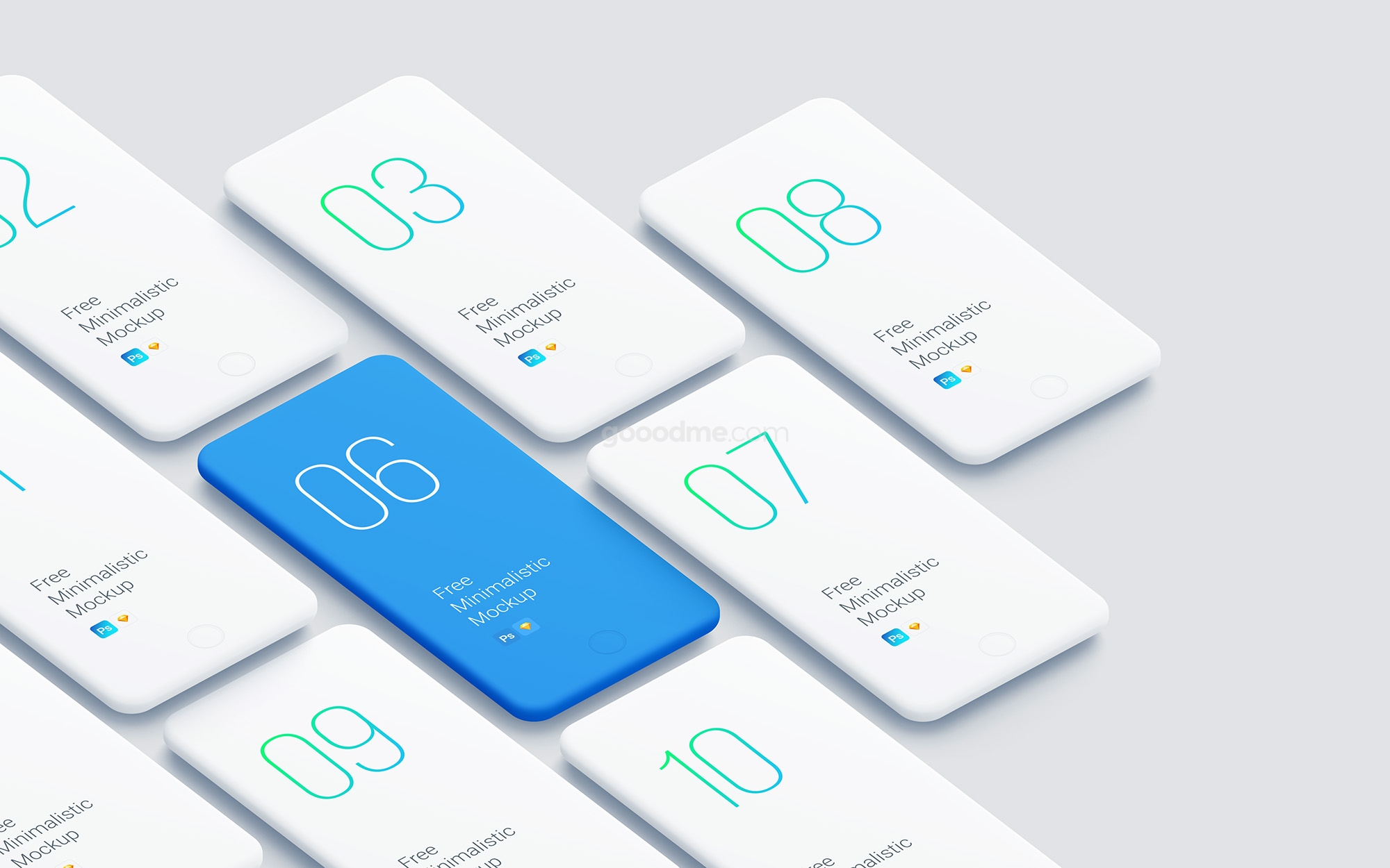 384 可商用陶瓷简约的智能手机UI设计展示样机 Minimalistic Smartphones Mockups