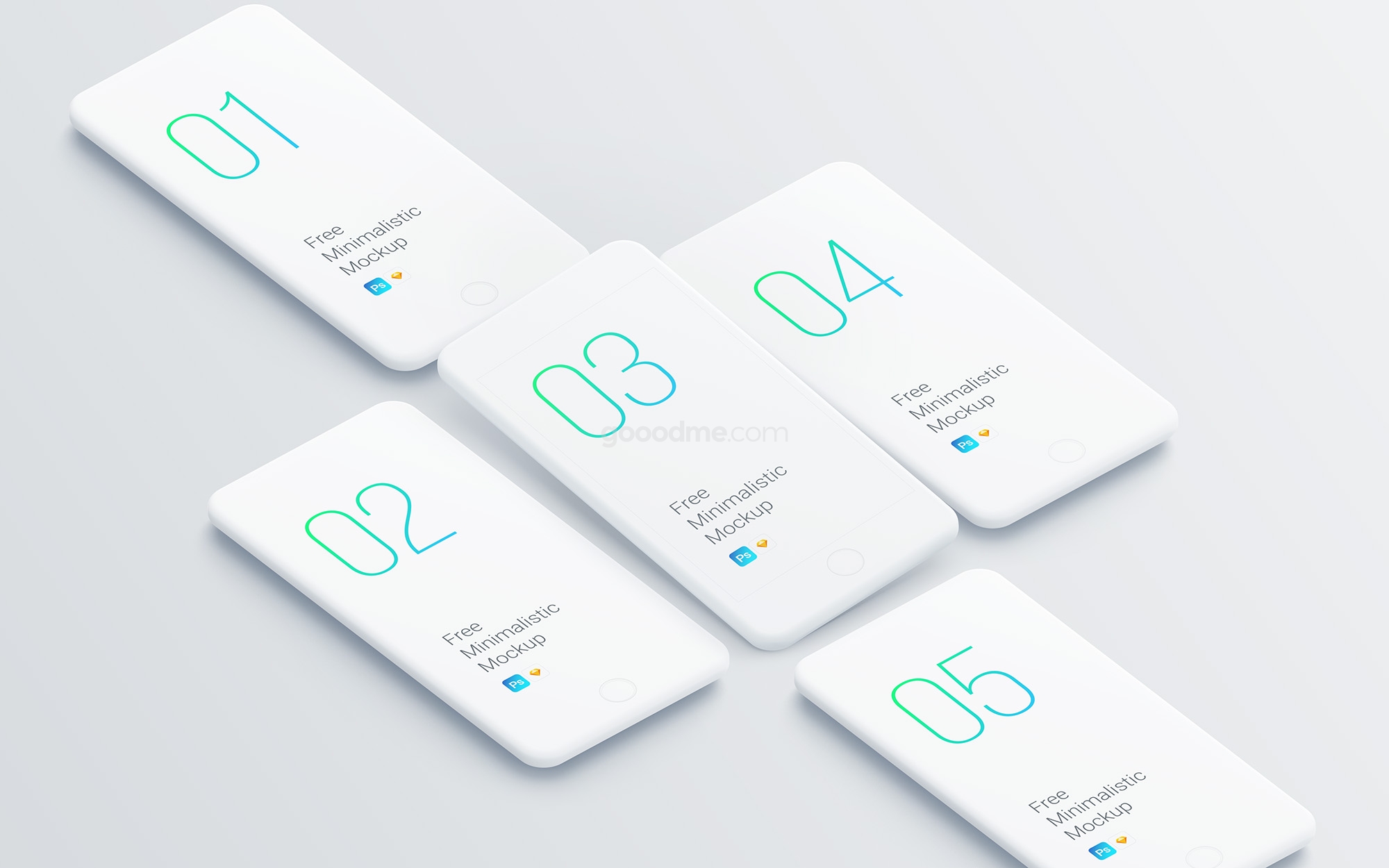 384 可商用陶瓷简约的智能手机UI设计展示样机 Minimalistic Smartphones Mockups