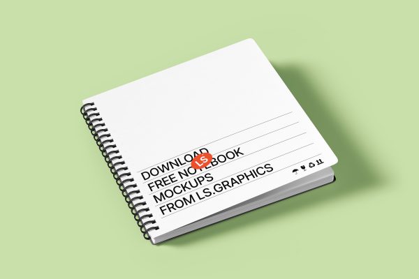 389 可商用圆角螺旋笔记本PSD样机 Rounded Corners Spiral Notebook Mockup