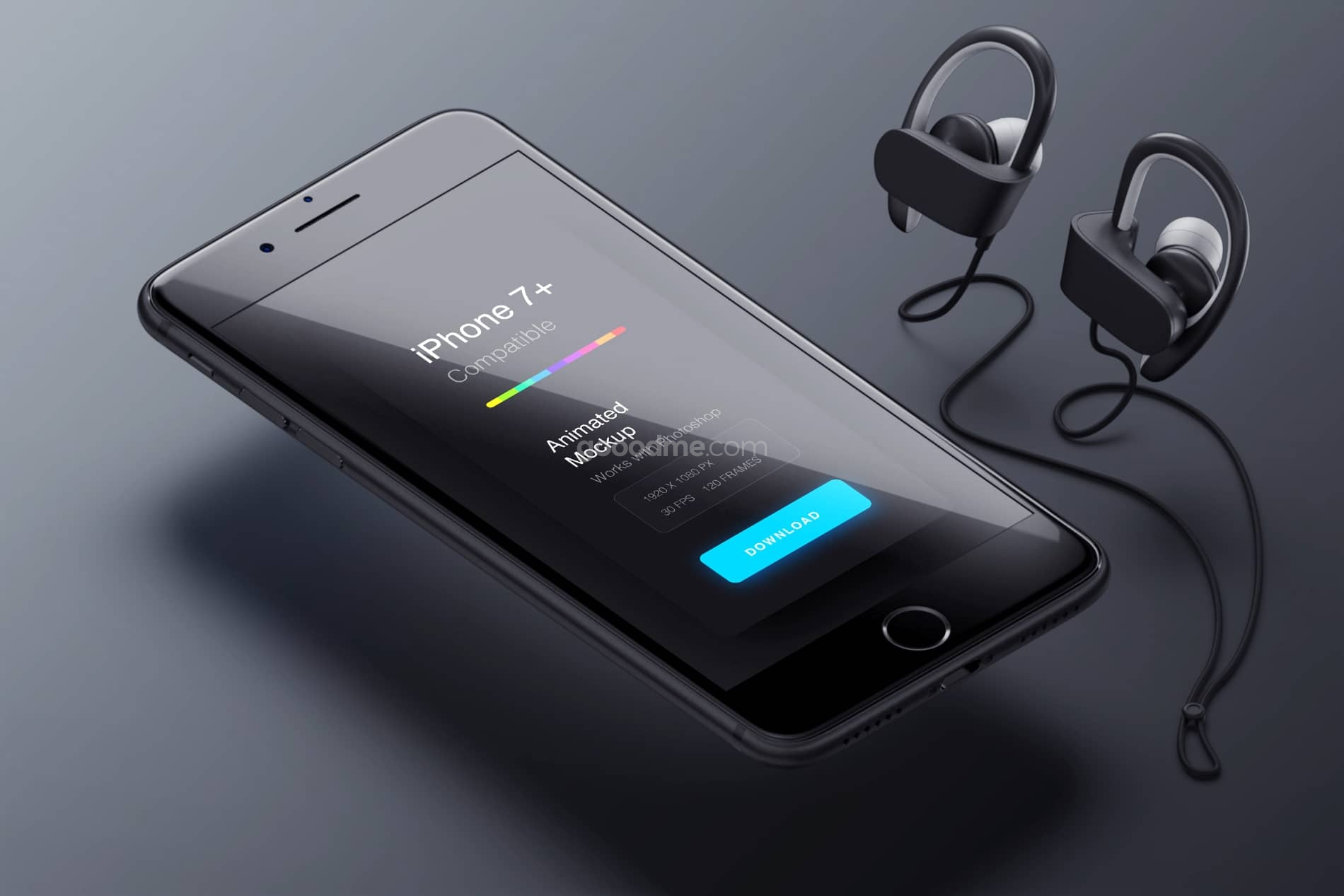 289 可商用手机屏幕展示PSD动态样机 Animated iPhone 7 Mockup