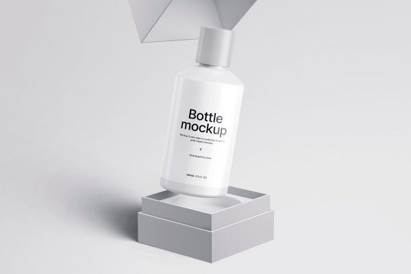 314 可商用化妆品包装漂浮设计PSD样机素材 Cosmetic Bottle PSD Mockup
