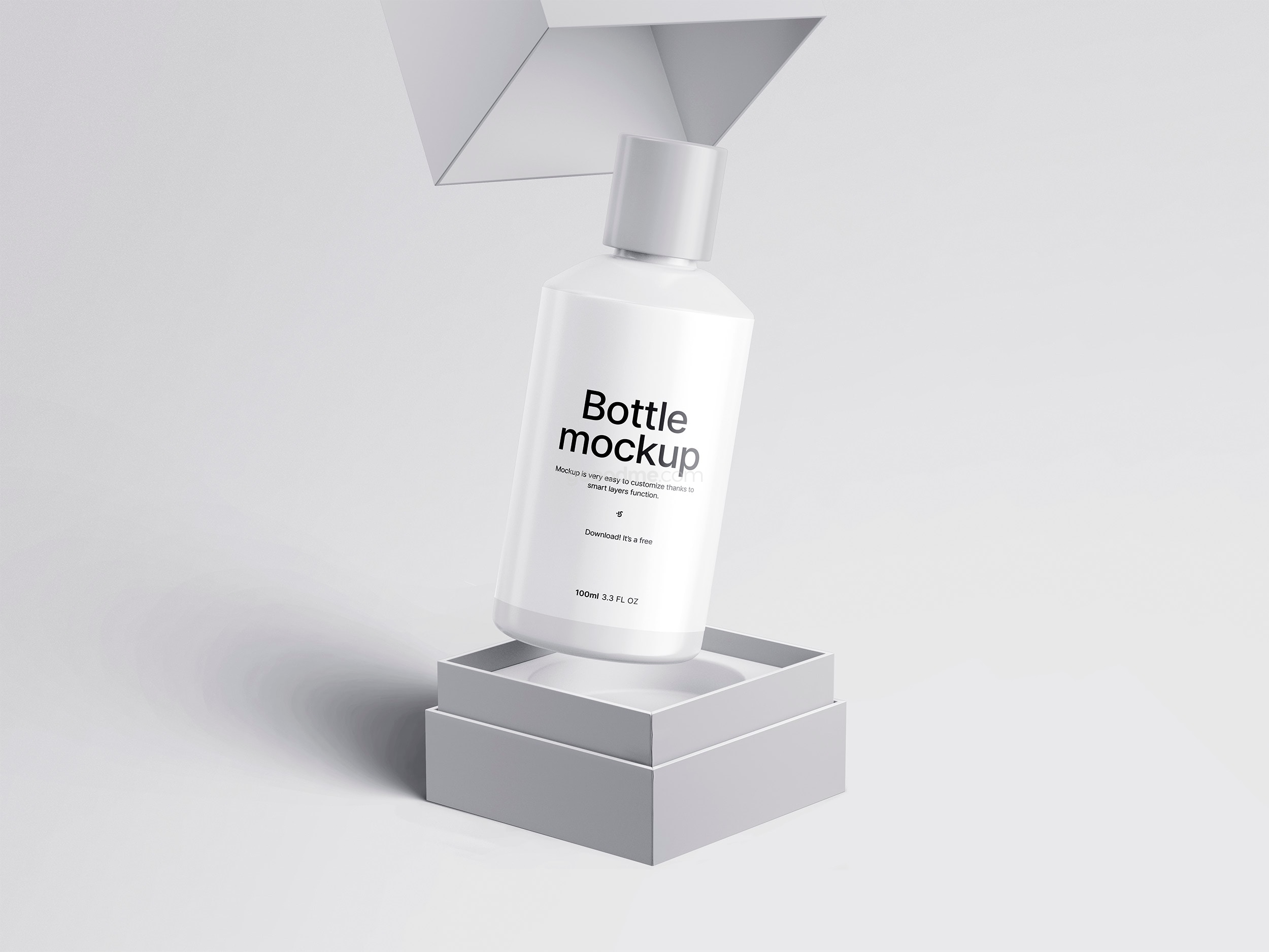 314 可商用化妆品包装漂浮设计PSD样机素材 Cosmetic Bottle PSD Mockup