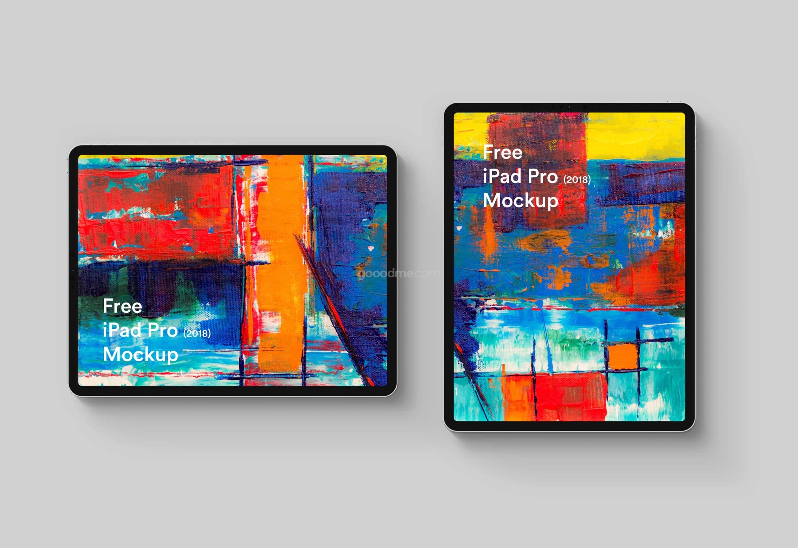 332 可商用顶视图Ipad pro屏幕展示样机模型 iPad Pro 2018 Easy to use Mockup