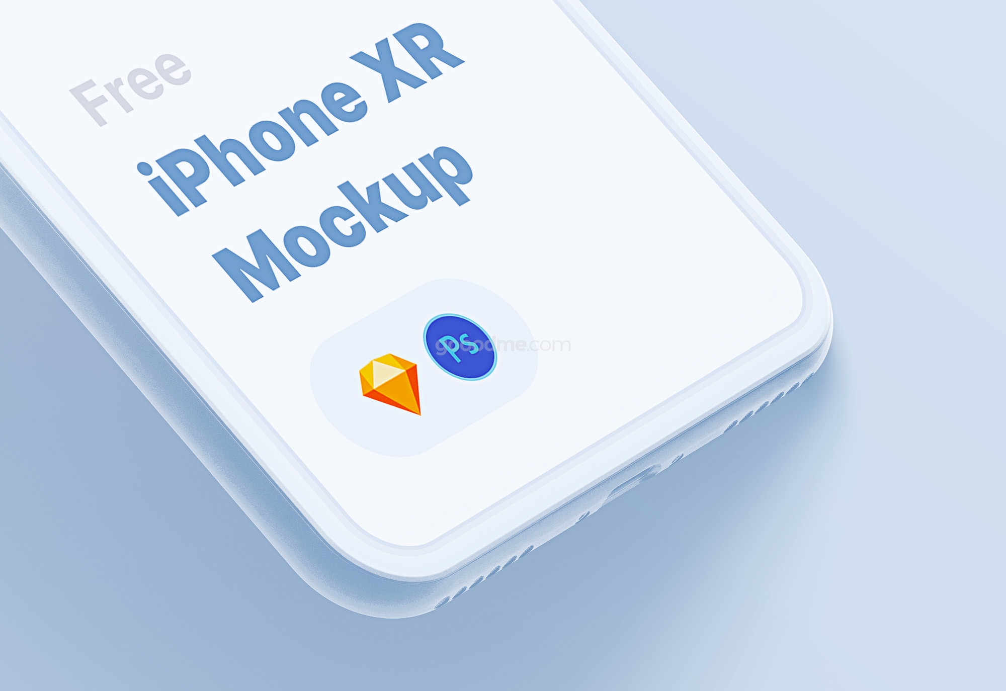 336 可商用iPhone XR 风格化UI设计屏幕展示样机素材 iPhone XR Mockup (stylized)