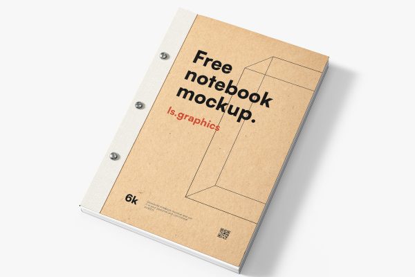 338 可商用牛皮纸笔记本PSD样机素材 Kraft Paper Notebook Mockup