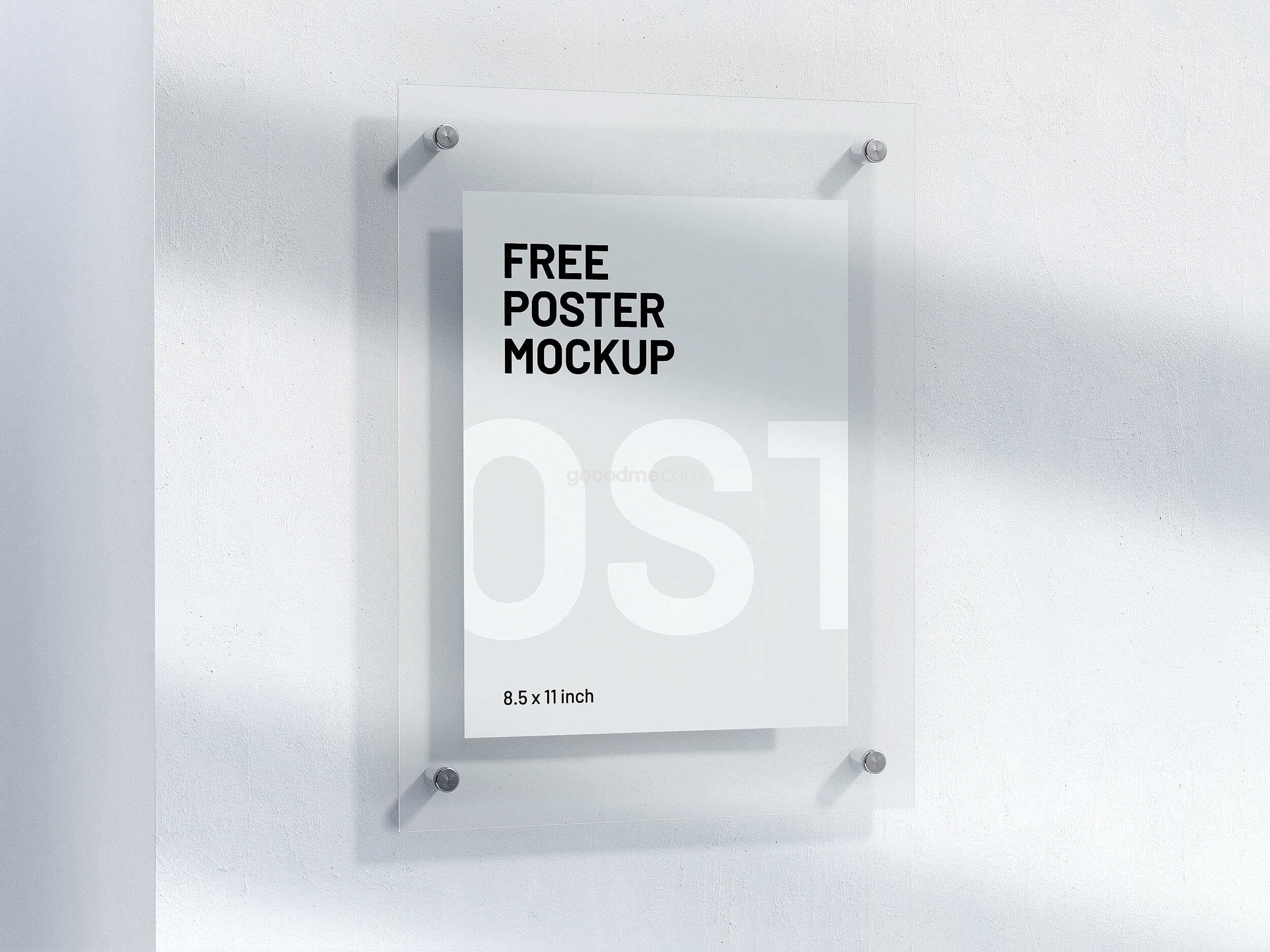 341 可商用亚克力公告栏品牌海报展示PSD样机素材 Letter Size Poster Mockup