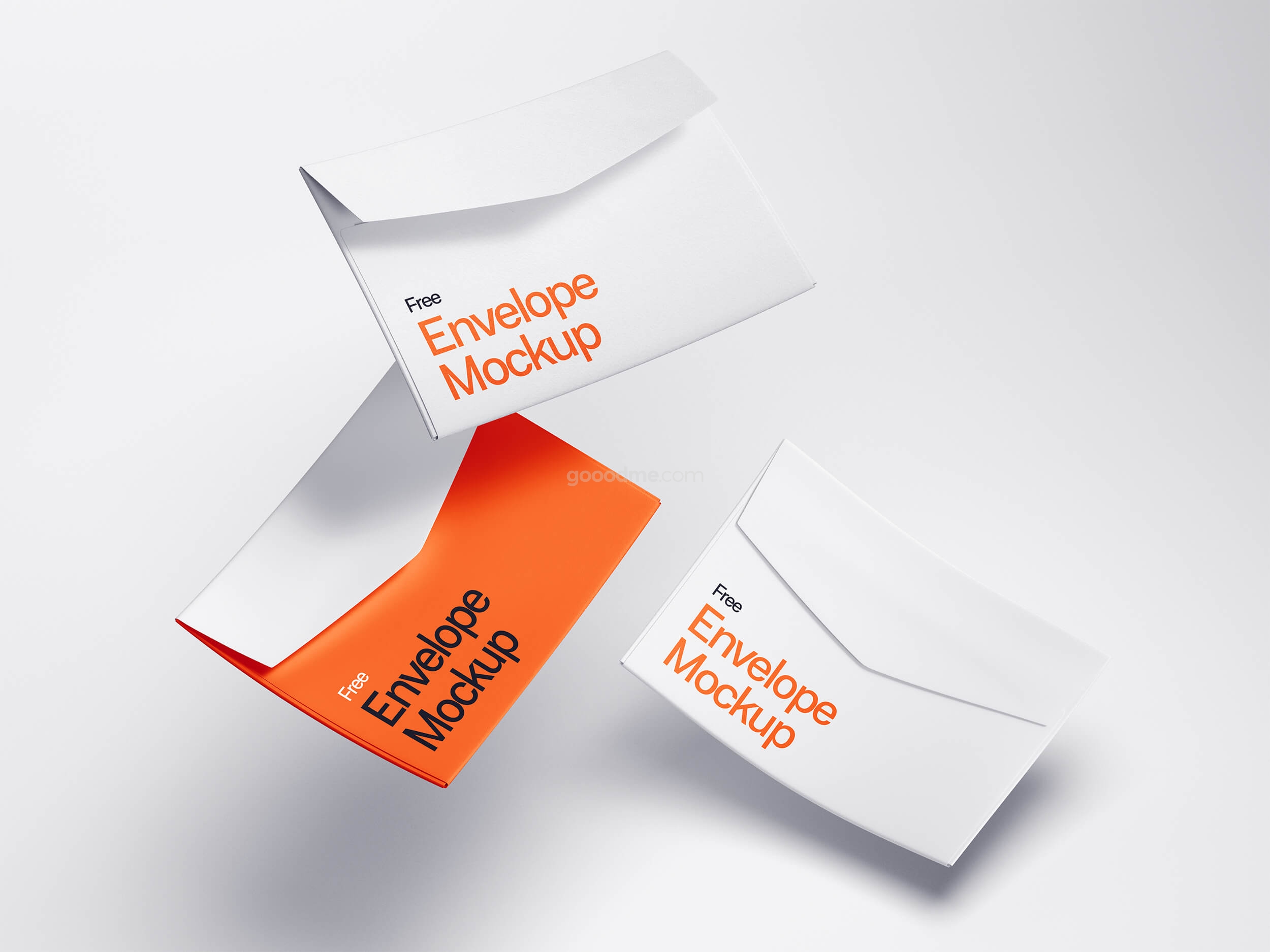 342 可商用漂浮信封品牌VI设计PSD样机素材 Levitating Envelope Mockups