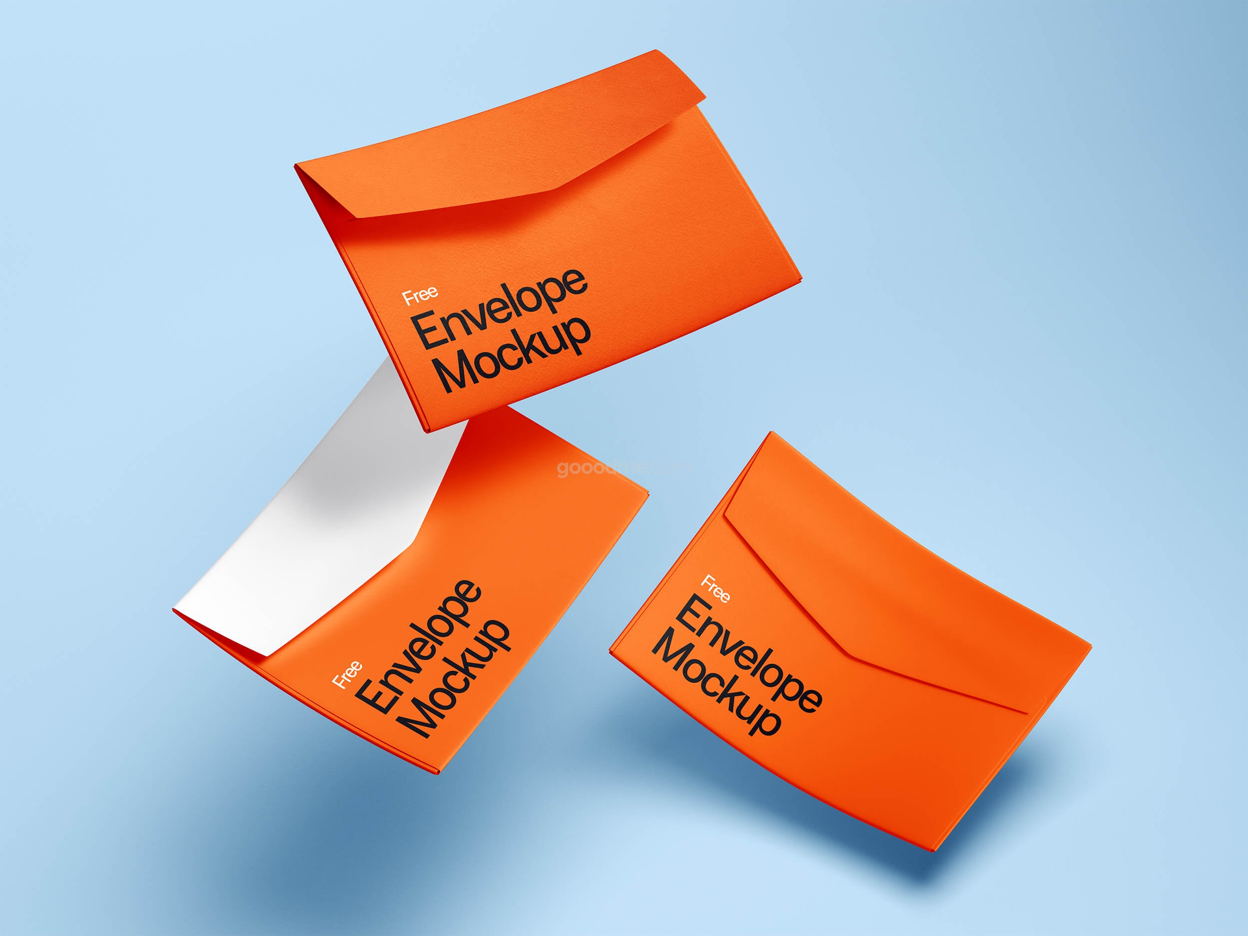 342 可商用漂浮信封品牌VI设计PSD样机素材 Levitating Envelope Mockups