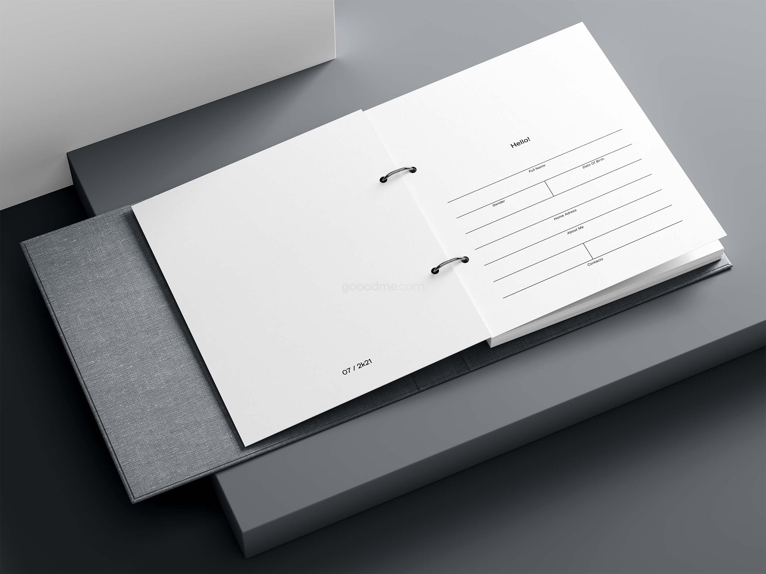 346 可商用活页卡扣企业笔记本记事本PSD样机素材 Minimalistic Planner Inserts Mockup