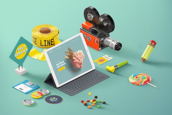 347 可商用等距企业品牌展示设计样机模型素材 Mockups and Header Image