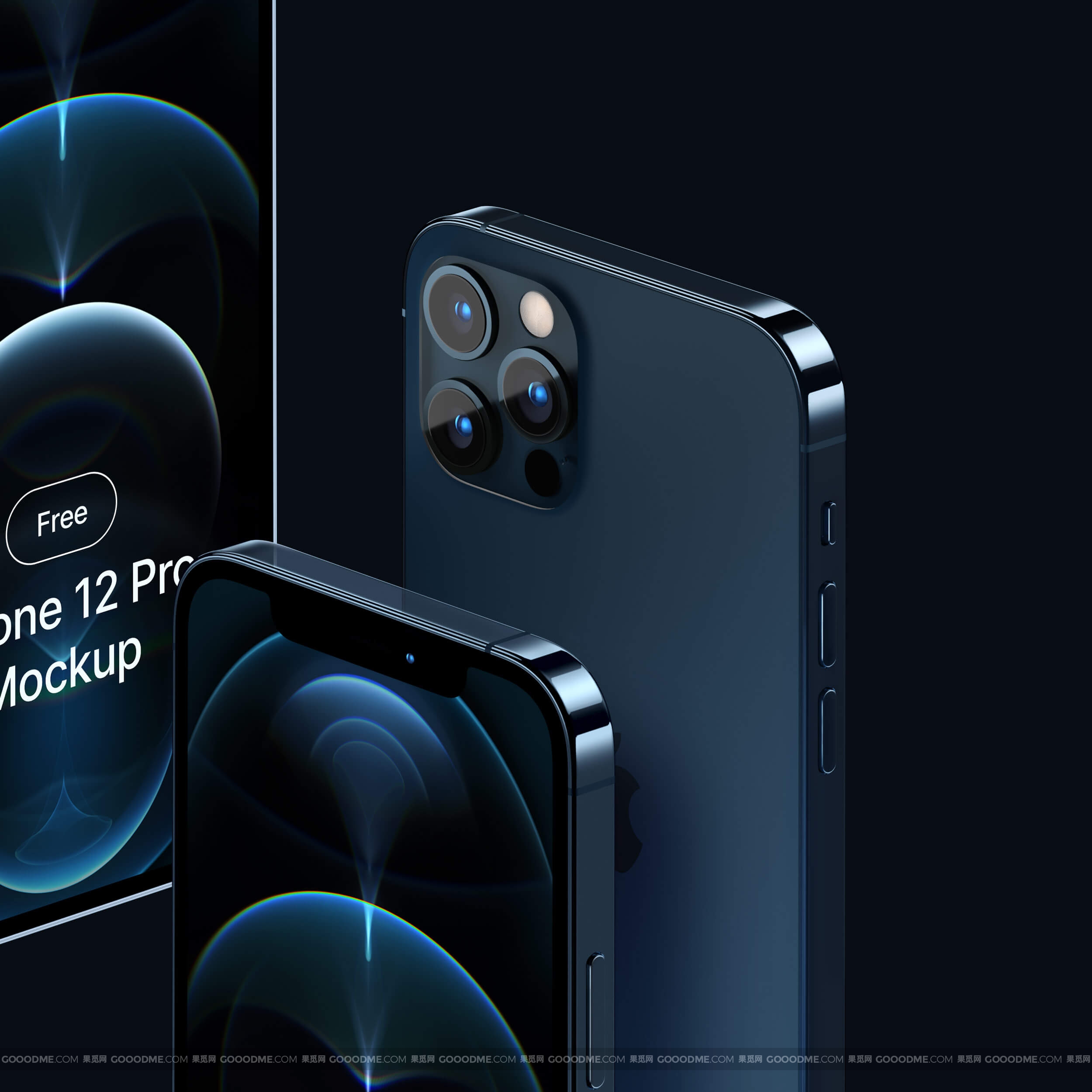 354 可商用iPhone 12 Pro手机屏幕展示UI设计样机 Pacific Blue iPhone 12 Pro Mockups