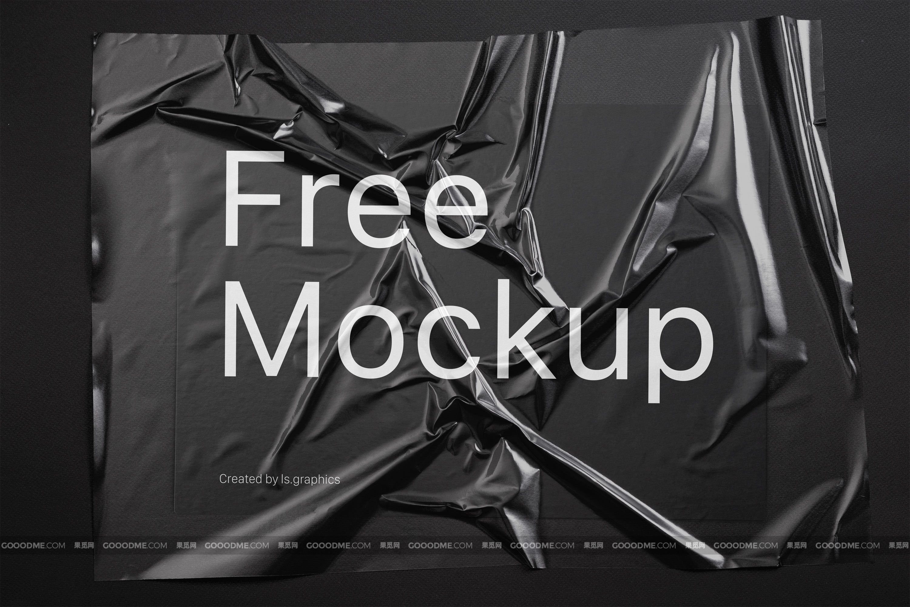 358 可商用塑料皱纹反射PSD样机素材 Plastic Wrinkled Reflections Mockup
