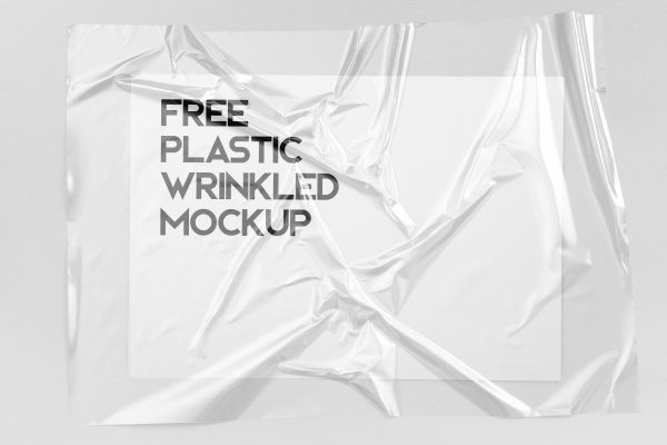 358 可商用塑料皱纹反射PSD样机素材 Plastic Wrinkled Reflections Mockup