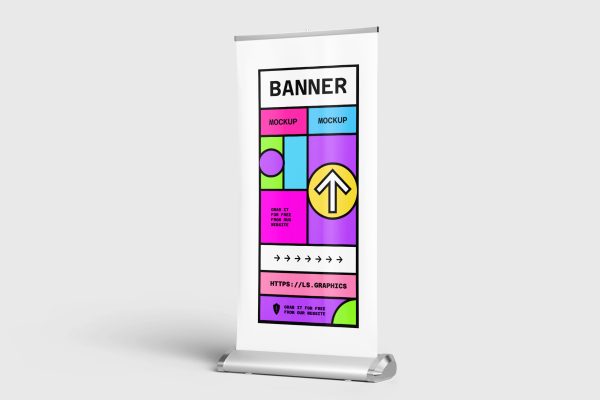 361 可商用易拉宝展架PSD样机素材 Roll-up Standing Banner Mockup