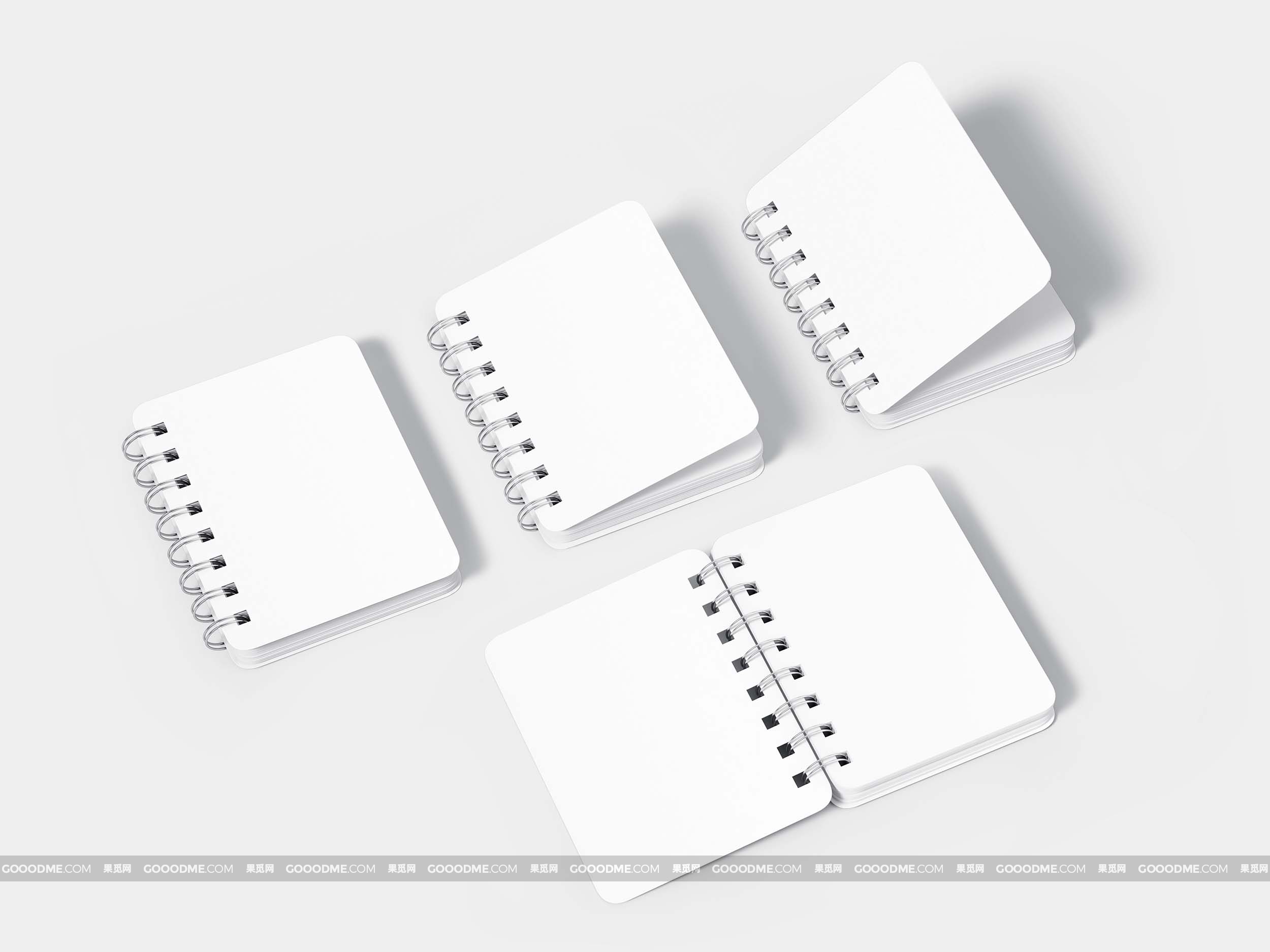 364 可商用螺旋精装笔记本PSD样机素材 Spiral Hardcover Notebooks Mockup