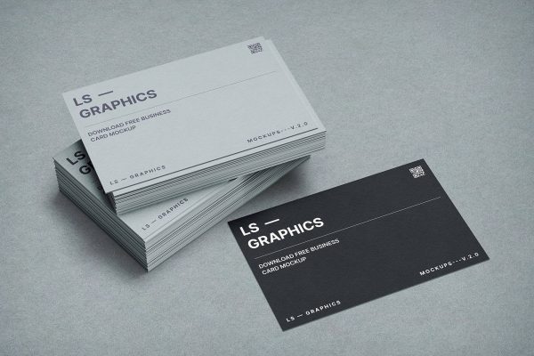 366 可商用堆叠品牌Vi设计名片卡片模型 PSD样机素材 Stacked Business Cards Mockup PSD