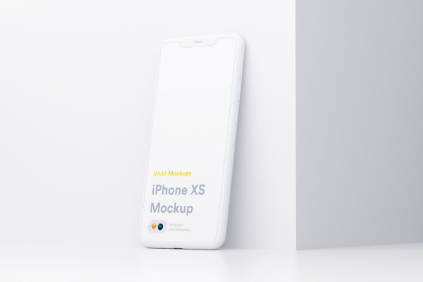 370 可商用陶瓷手机设备屏幕展示UI设计样机素材 Vivid iPhone X Mockup