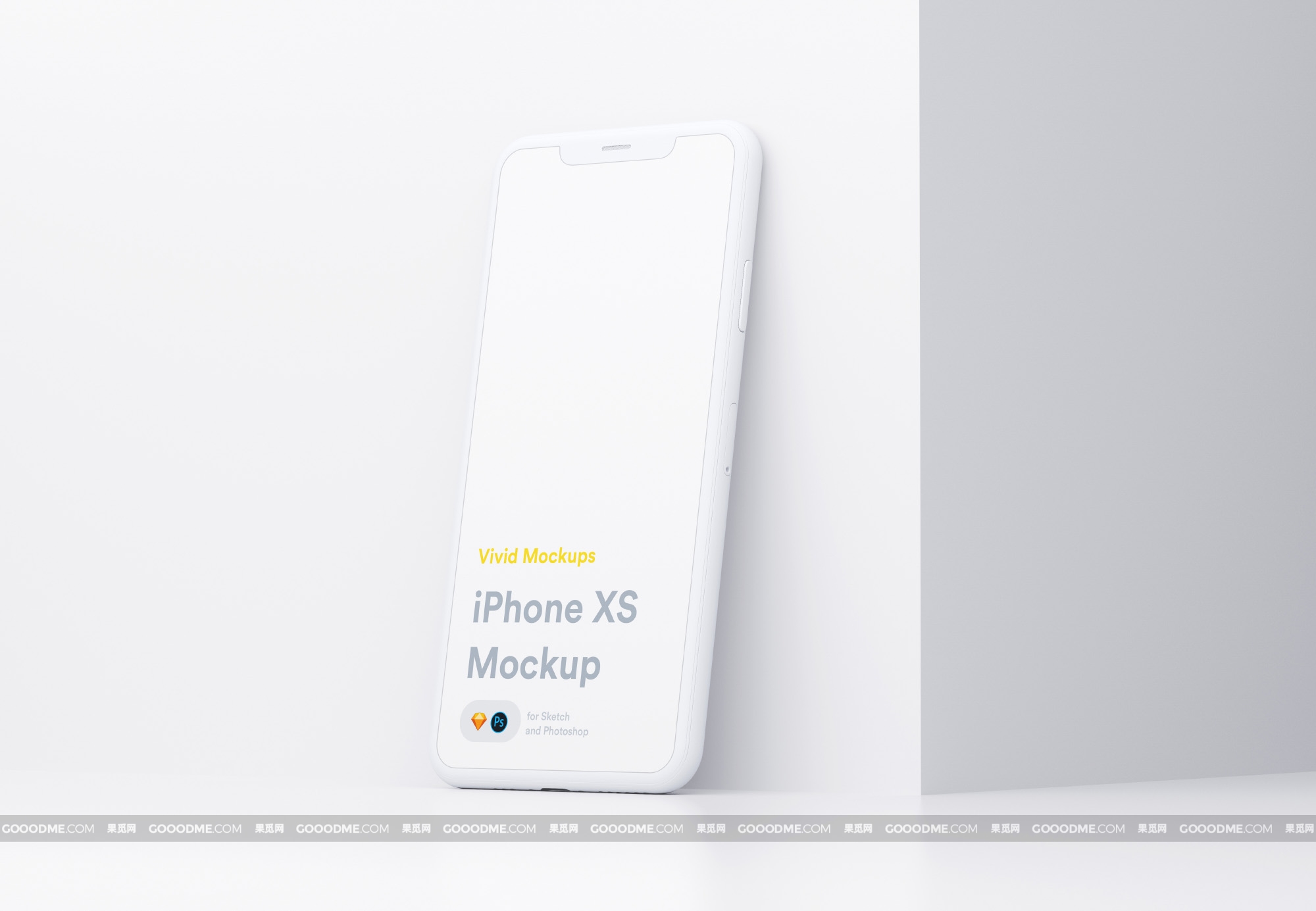 370 可商用陶瓷手机设备屏幕展示UI设计样机素材 Vivid iPhone X Mockup