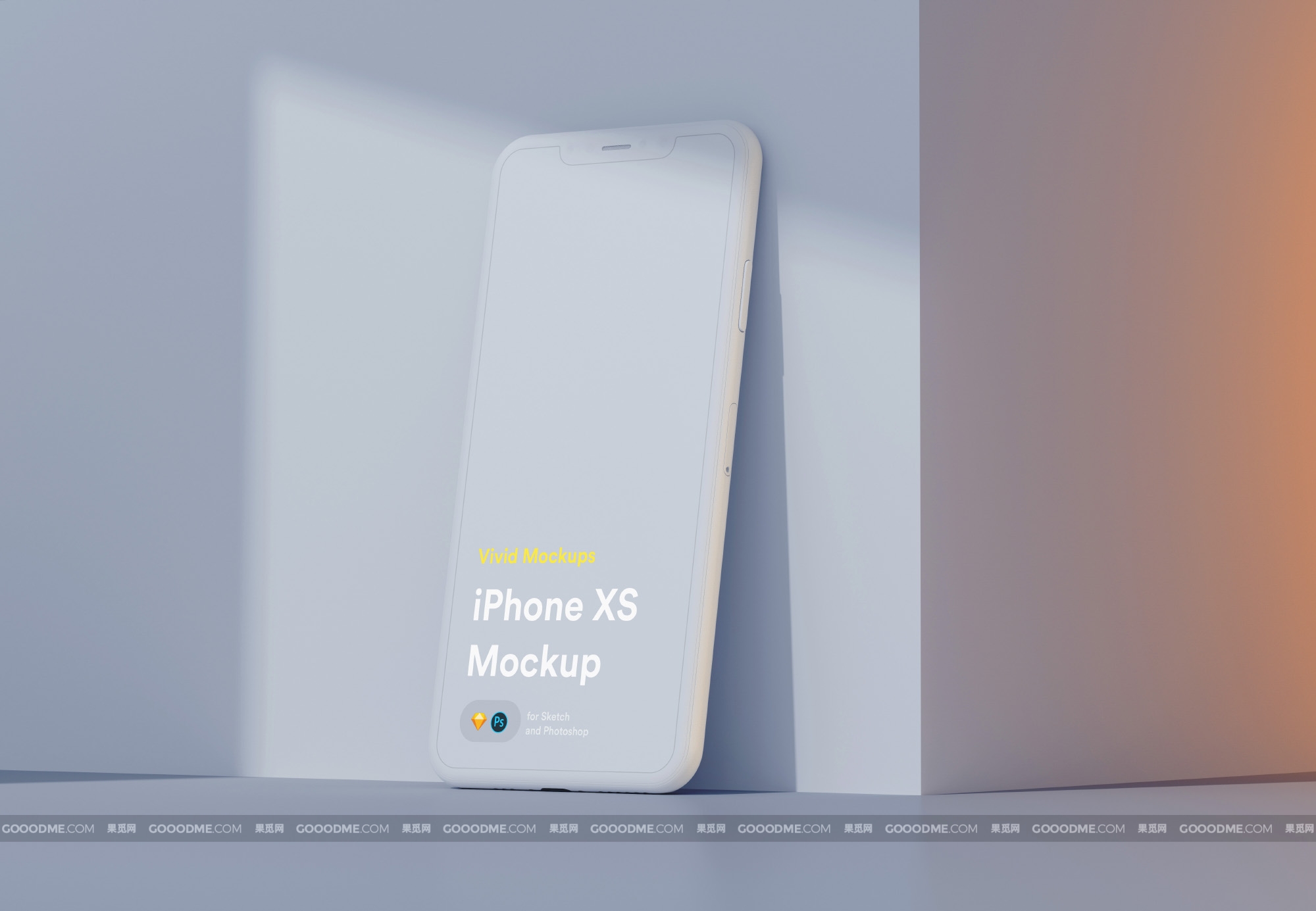 370 可商用陶瓷手机设备屏幕展示UI设计样机素材 Vivid iPhone X Mockup