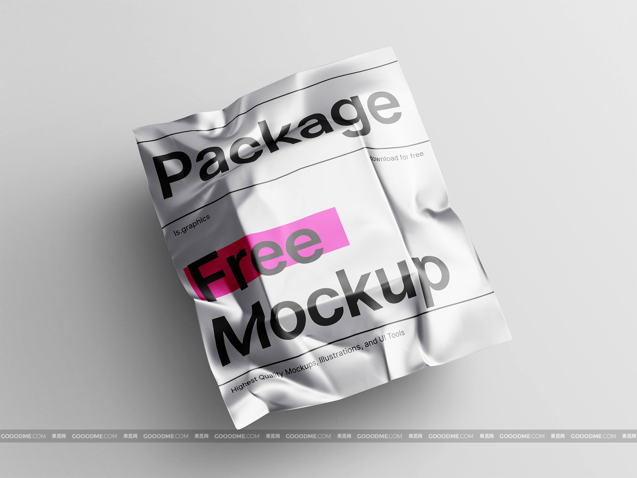 382 可商用金属锡箔真空包装PSD样机素材 Metallic Package Mockup