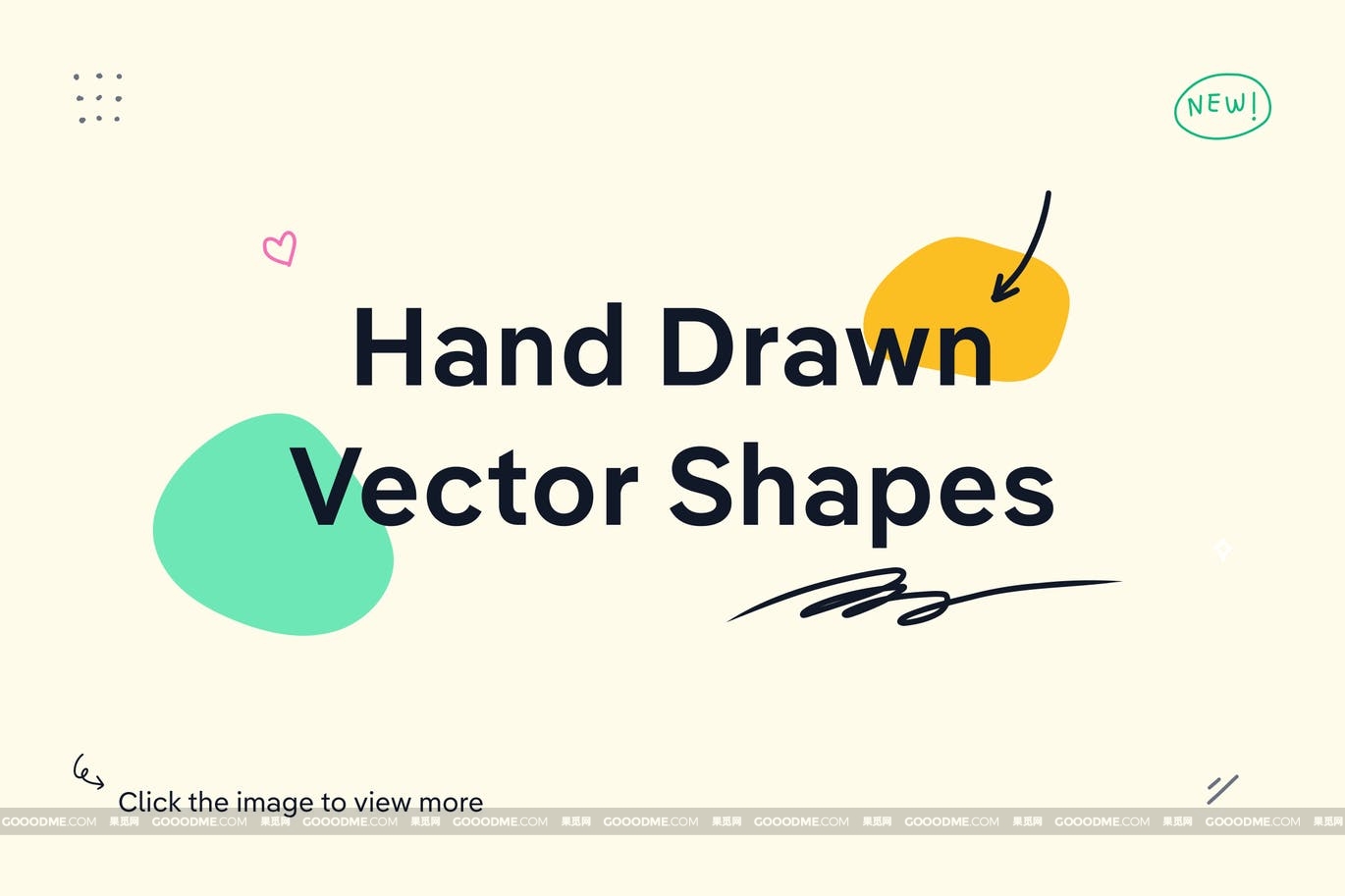 820 74个可爱手绘矢量形状元素大集合Hand Drawn Vector Shapes
