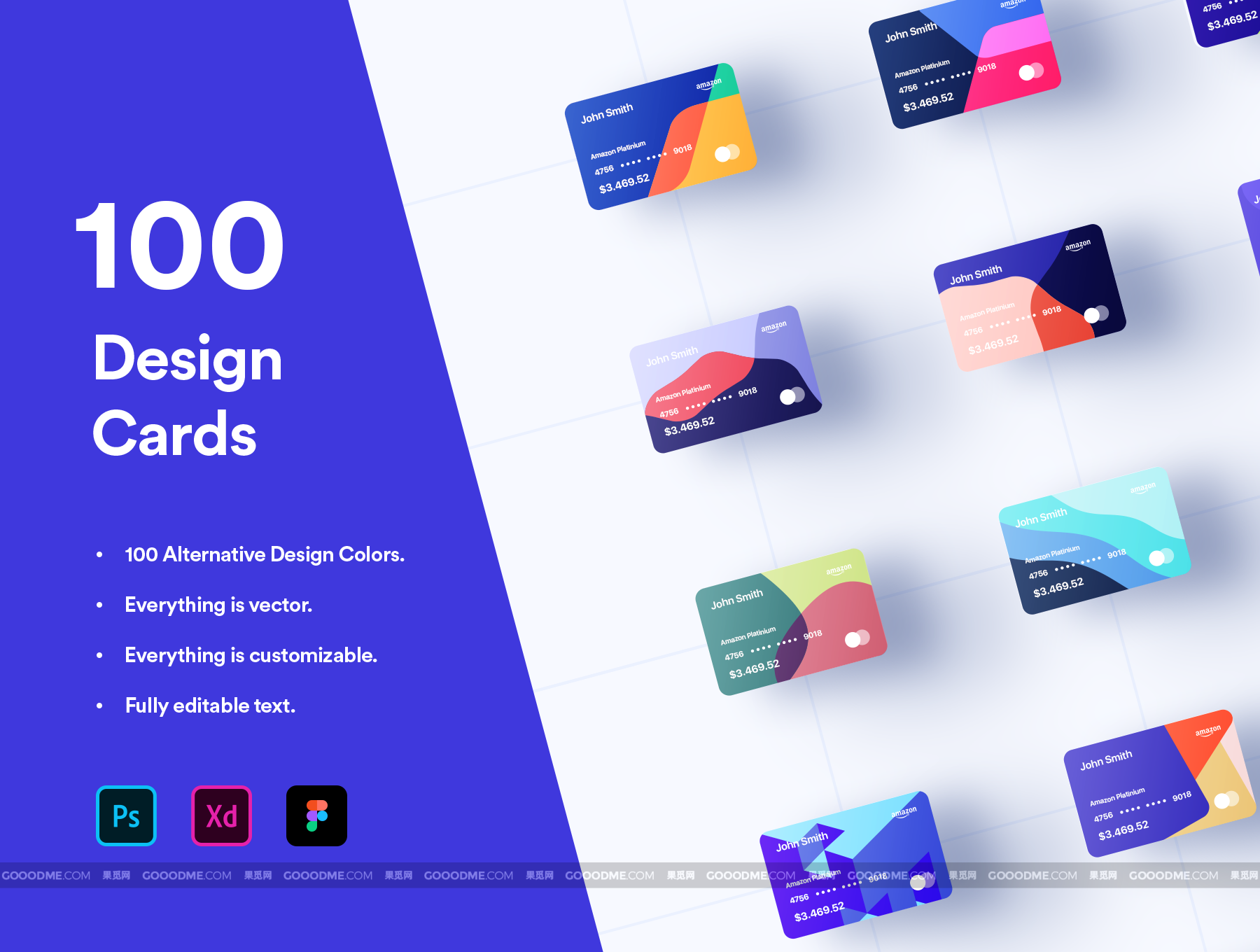 832 100+名片卡片银行卡会员卡设计模板素材 100 Financial Virtual Design Cards