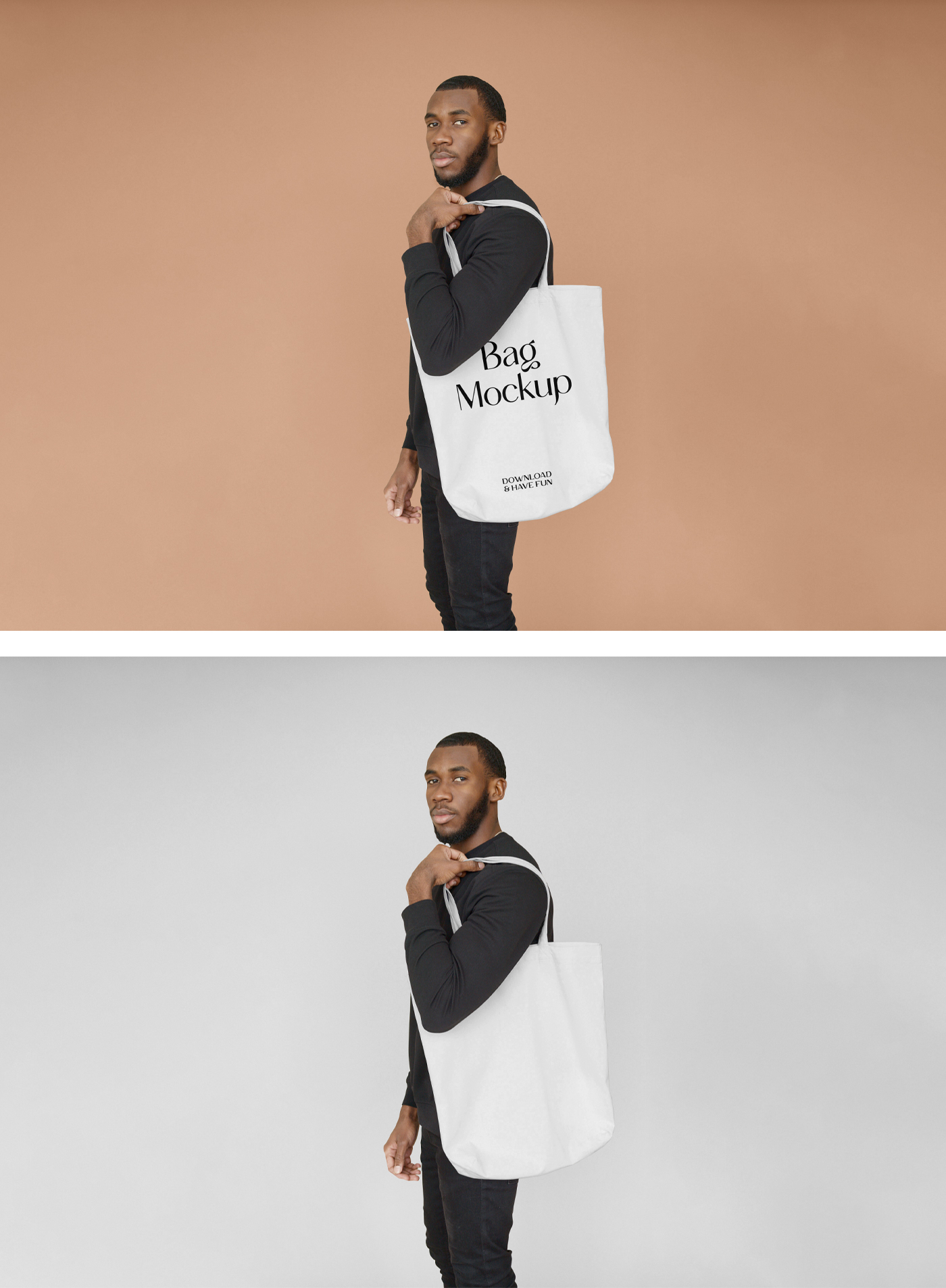 401 可商用帆布手提带PSD样机素材Bag with Men Mockup De.zip