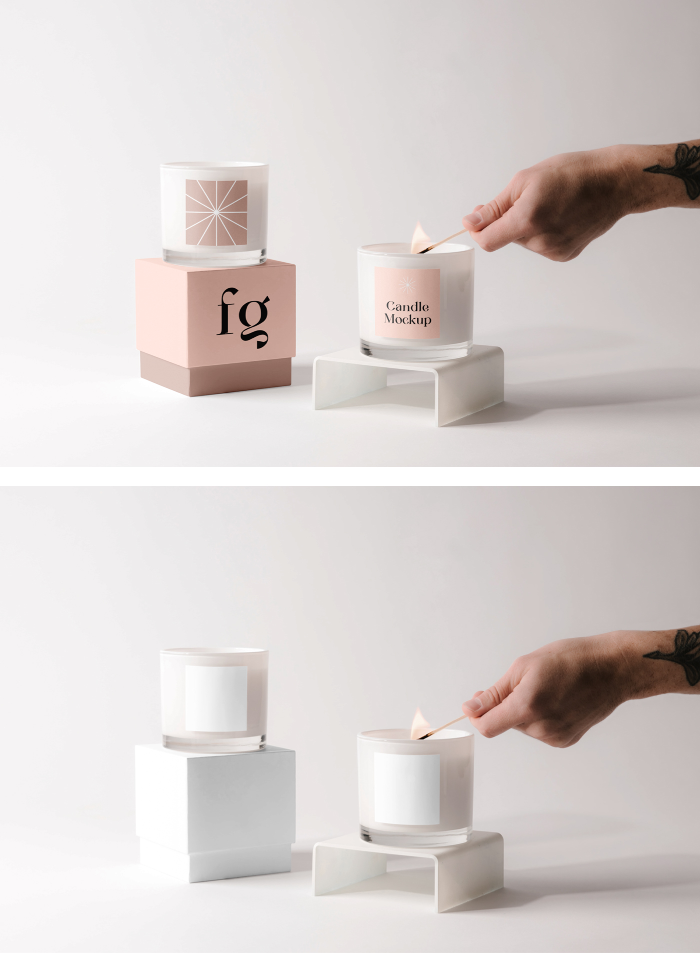 407 可商用蜡烛香薰品牌设计PSD样机素材 Candles with Box Mockup Graphic yythk.zip