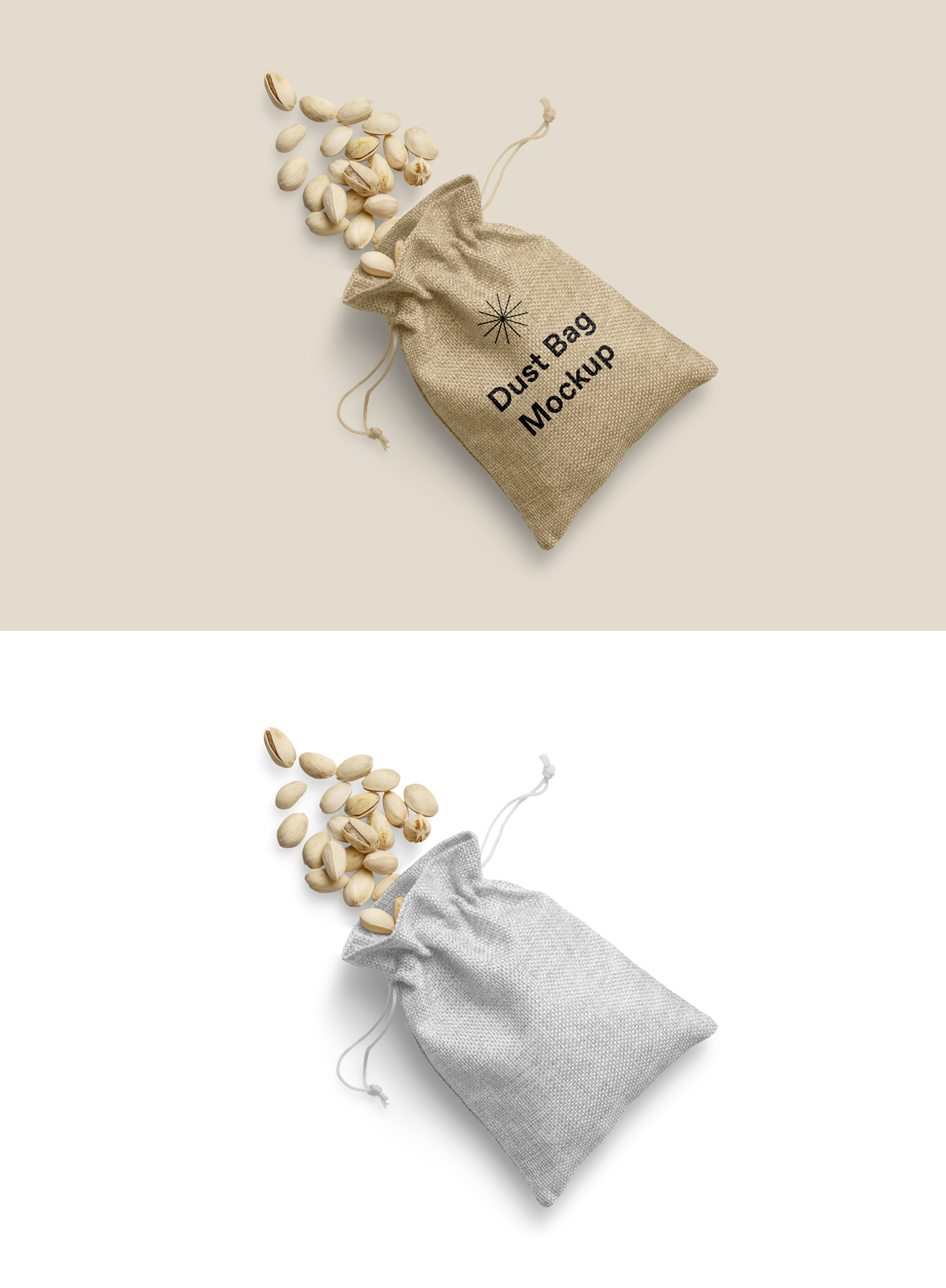 417 可商用麻布袋坚果包装设计PSD样机素材 Dust Bag Mockup Design yythkg.zip