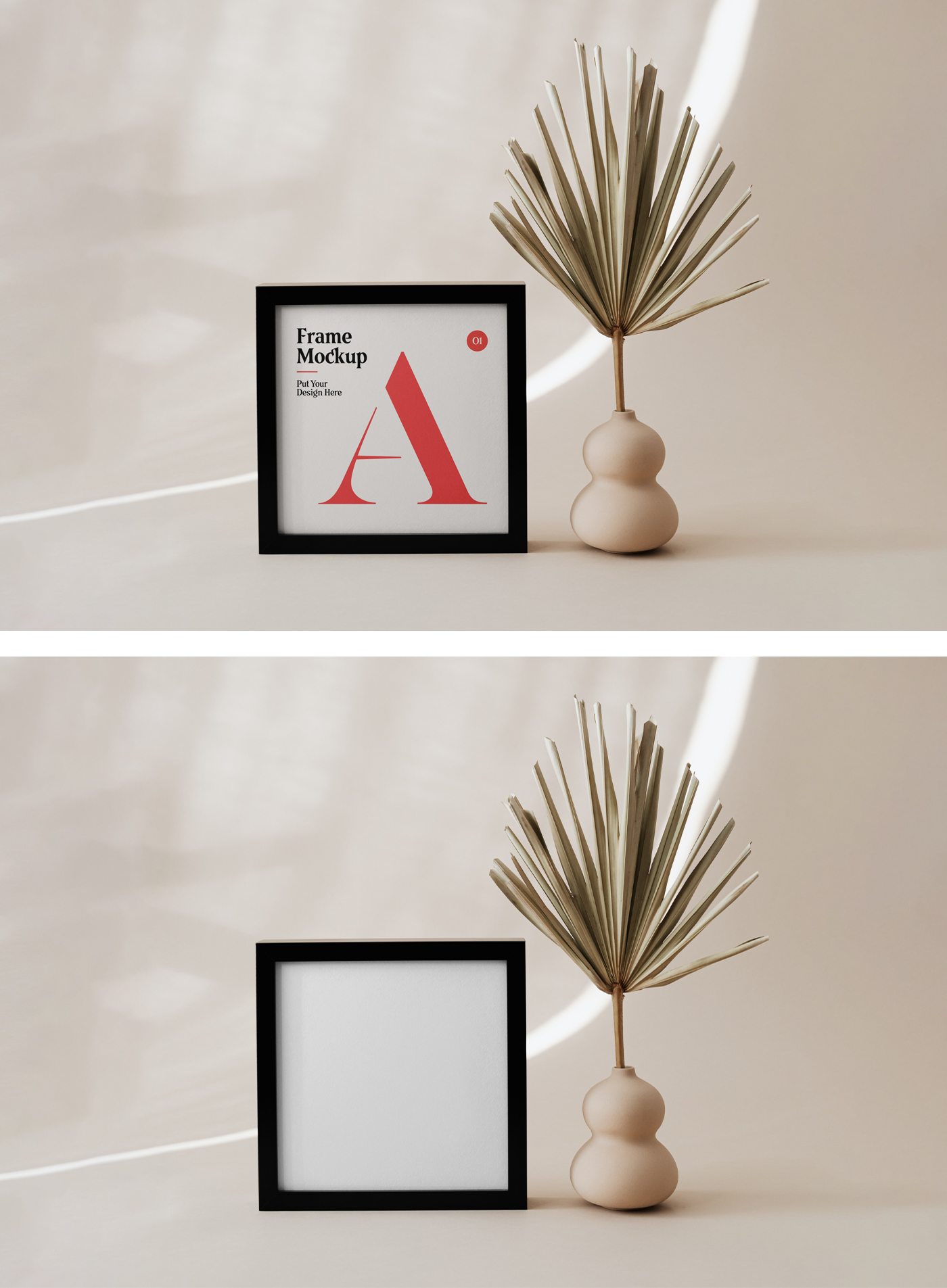 438 可商用方形画框PSD样机素材 Small Poster Frame Mockup Graphic yyt.zip