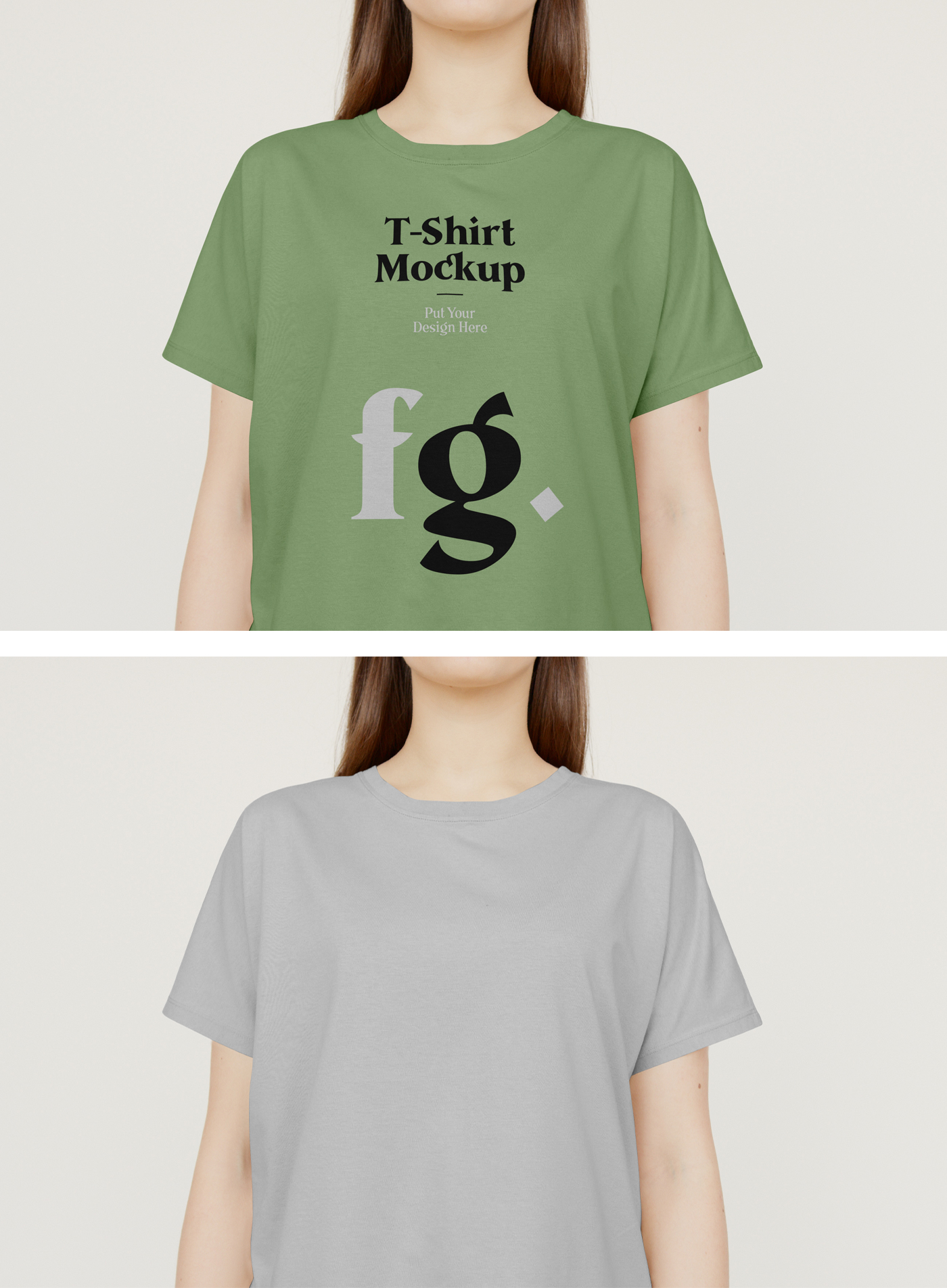 443 可商用女士T恤PSD样机素材 T-Shirt on Woman PSD Mockup Gr.zip