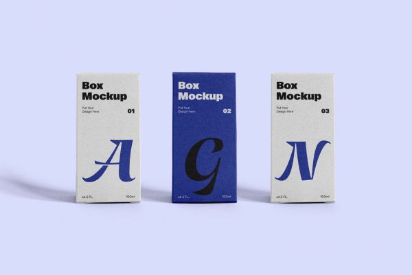 397 可商用垂直盒子PSD样机Vertical Box Mockups .zip