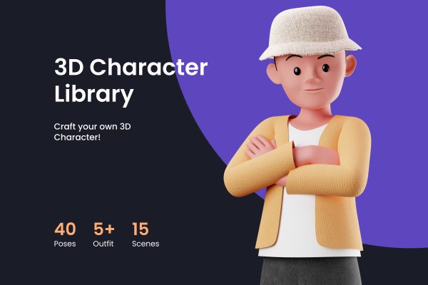 02 40种姿势人物造型3D角色模型素材 3D Character Library 02