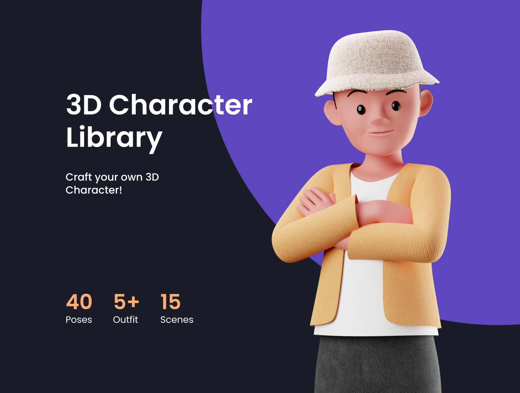 02 40种姿势人物造型3D角色模型素材 3D Character Library 02