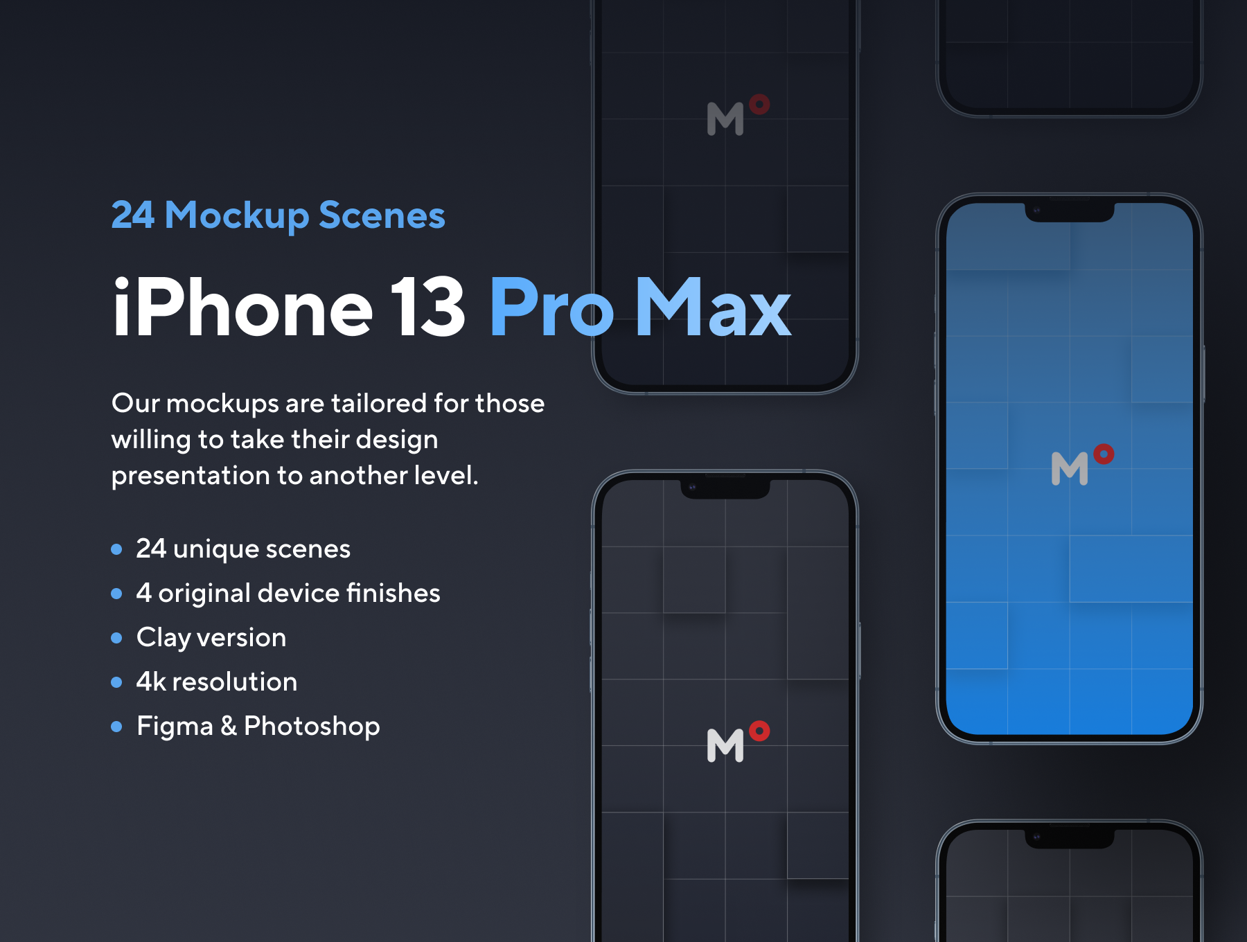 04 24款iPhone 13 Pro Max手机样机模型多角度展示模板 24 Most Popular iPhone 13 Pro Max Mockups 04