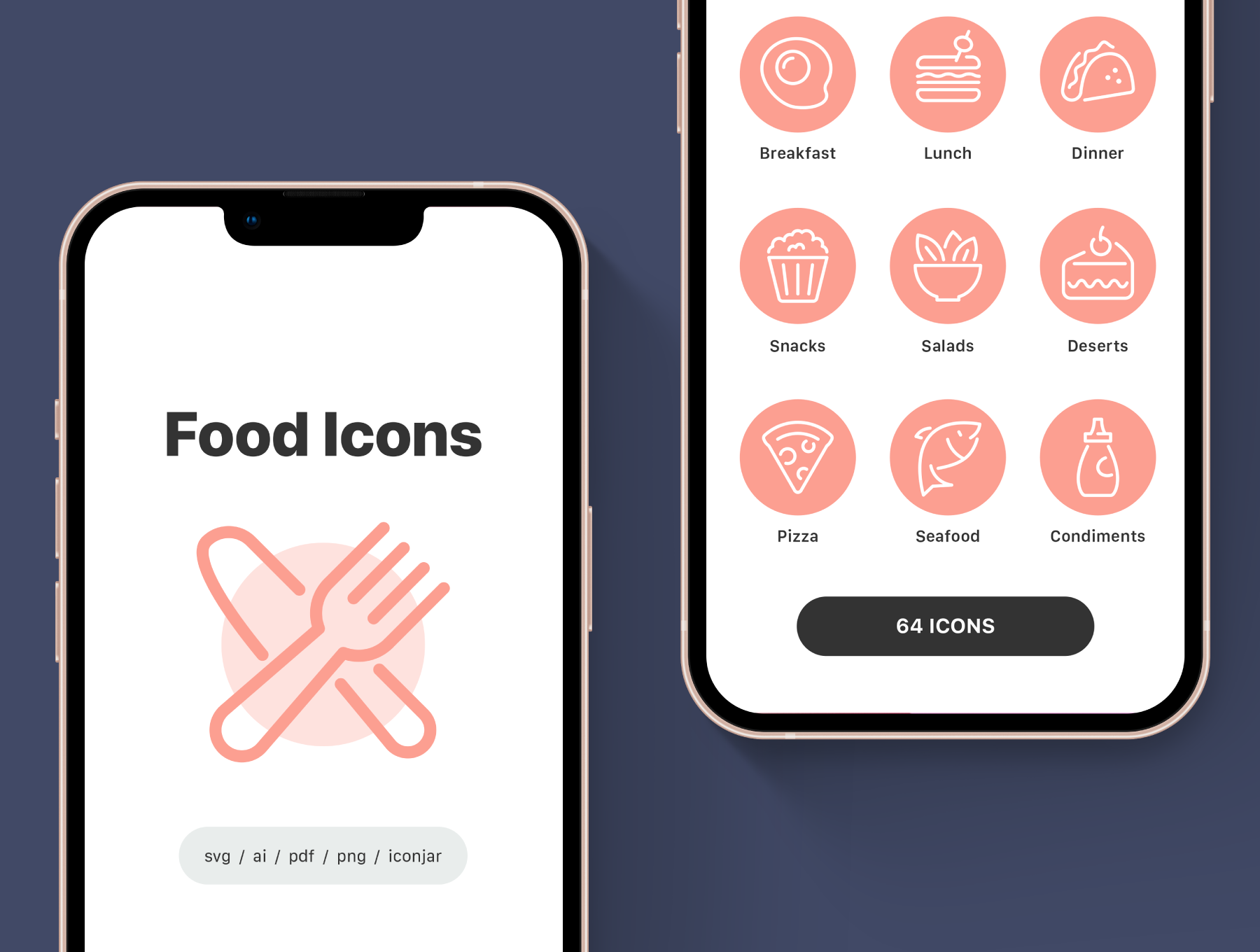 06 64个优质的食物主题矢量线条图标素材 64 Food Icons 06